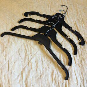 17 Pack Vintage Black Plastic Hangers Set Includes 2 Sears Branded Hanger